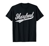 Bundesstaat Maryland Script Baseball-Sporttrikot, Flagge Swoosh. T-S