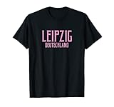 Leipzig Deutschland Vintage Text Rosa Druck T-S