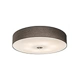 QAZQA - Modern Land Deckenleuchte | Deckenlampe | Lampe | Leuchte taupe 70 cm - Trommel Jute | Wohnzimmer | Schlafzimmer | Küche - Textil Rund - LED geeignet E27