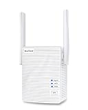 BrosTrend 1200 Mbit/s WLAN Repeater WLAN Verstärker für zu Hause, Abdeckung bis zu 110 m², Einfache Einrichtung, Funktioniert mit Allen WLAN-Routern, Eurostecker (Nicht kompatibel mit Magenta TV)