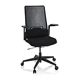 hjh OFFICE 790017 Design Bürostuhl PATERNA B Stoff/Netz Schwarz Ergonomischer Drehstuhl, Lordosenstütze verstellb