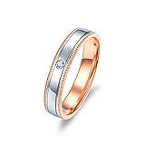 ANAZOZ 18K Gold Paar Ring 750, Trauringe Gold Single Moissanit Bicolor Bandring Hochzeitsring Verlobungsring Eheringe Moissanitring Größe 65 (20.7) Echtschmuck