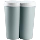 Deuba Mülleimer 50 L Duo 2fach Trennsystem 2x25 L Druckknopf-Automatik Küche Abfalleimer Müllbehälter Mülltrennung Grü
