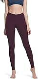 TSLA Damen (1 Stück) Yoga Pants Leggings Laufen Bauchkontrolle nicht durchsichtig Workout Tasche, Damen Mädchen, Yogabasic Aerisupport Fgp51 Midwaist Dark Plum, M