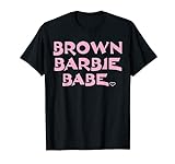 Braun-Barbie-Babe mit rosa Herz T-S