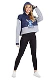 Disney Lilo und Stitch Crop Pullover Damen, Cropped Hoodie Damen Mit Stitch, Bauchfreier Pulli Hoodies mit Kapuze für Damen (Blau, M)