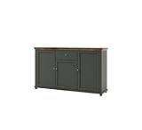 Kommode, Sideboard Evora 47, mit 3 Türen, 1 Schubkästen, Grün, Landhaus möbel, Wohnzimmerschrank