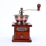 Manuelle Kaffeemühle, tragbare Handkurbel, Kaffeemaschine, manuelle Kaffeebohnenmühle, Vintage, Antike Holz-Kaffeemü