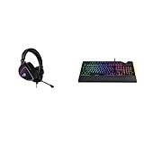 ASUS ROG Delta S USB-C Gaming Headset (kabelgebunden, AI Noise-Canceling, RGB Beleuchtung) & ROG Strix Flare Gaming Tastatur (mechanisch, Cherry-MX Red Switches, deutsches Tastatur-Layout)