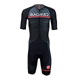 SUNDRIED Mens Pro Trisuit Short Sleeve Triathlonanzug am besten für Ironman Rennen Tri Suit (Schwarz, S)