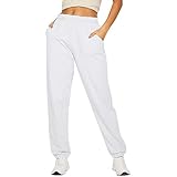 Damen Jogginghose Baumwolle Sporthose Trainingshose Freizeithose Sweathose Lang Slim Fit Frauen Sweatpants Laufen Fitness Casual Basics mit Bündchen Traininghose Sweathose Casual F