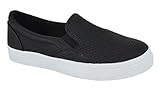 Soda Flache Damenschuhe, Slipper, Loafer, Freizeit-Sneakers, Memory-Schaum, Schwarz (Schwarz (Black Pu)), 39 EU