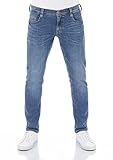 MUSTANG Herren Jeans Oregon Tapered Fit Stretch Denim Hose 99% Baumwolle Blau Grau Schwarz W30 - W40, Größe:W 34 L 34, Farbvariante:Medium Blue Denim (313)