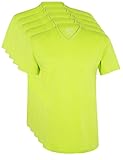 Ultrasport Herren Sport Freizeit T-Shirt mit V-Ausschnitt 5er Set, Grün, XL