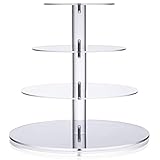 Ulifeme Cupcake Ständer, Tortenständer 4 Etagen Acryl für Hochzeit, Party, Geburtstag, Baby Duschen & Kuchen Dessert, Torten Etagere 4-stöckig mit 4mm Dicke Acryl, 6'' / 8'' / 10'' / 12'' D