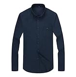 Hemd Herren Basic Pure Color Classic All-Match Herren Langarm Frühling Und Herbst Slim Fit Hochzeit Arbeit Jugend Boutique Herren S