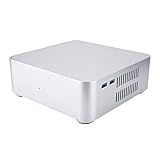 HTPC-Gehäuse, hohe Wärmeableitung Aluminium Kleines Mini-ITX-Gehäuse Desktop-PC-Gehäuse für das ITX-Motherboard zur Wärmeableitung(Silber, USB3.0)