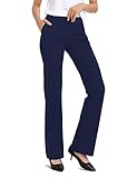 Safort Regular/Tall Bootcut Yoga Hose mit 71cm/76cm/81cm/86cm Schrittlänge, Dressy, Zwei Taschen, Blau, L