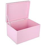 Creative Deco XXL Rosa Große Holzkiste Aufbewahrungsbox Spielzeug | 40 x 30 x 24 cm (+/- 1 cm) | Mit Deckel zum Dekorieren Aufbewahren | Ohne Griffe | Perfekt für Dokumente, Wertsachen und Werkzeug