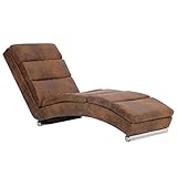 vidaXL Chaiselongue Relaxliege Liegesessel Sessel Lounge Liegestuhl Relaxsessel Loungesessel Sesselliege Komfortliege Polsterliege Braun Wildleder-Optik