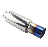 YSKG Auto Auspuff hinten Automotive Edelstahl Auspuffanlage Schalldämpfer Auspuff Schalldämpfer Endrohr Universal 2' 2,5' Bis 3' Blau Silber. Auto Auspuff Schalldämpfer (Color : Blue 63MM)