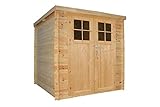 TIMBELA M309F+M309G Holzhaus Gartenhaus mit hochwertige abschließbare Tür - Gartenschuppen Holz mit Boden Imprägnierte B204xL204xH202 cm/ 3.53 m2 Lagerschuppen für Garten - Wasserfestes D