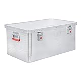 STIER Alubox, Aluminiumbox 85L, Staub- und spritzwasserresistent mit Gummidichtung und 2 Klapphandg