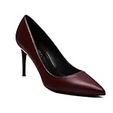 Tent Damen Pumps, Spitz Sexy Mid High Heel 8Cm/3.14In Party Stilettos Schuhe Party Arbeitsschuhe Pumps Größe Für Party Arbeitsschuhe Pumps Größe,Rot,41 EU