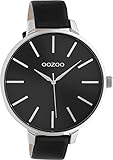 Oozoo Damenuhr mit Lederband 48 MM Silberfarben/Schwarz C10714