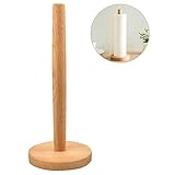 Küchenrollenhalter, Papierhalter Bambus mit Rutschfestem Pad, Küchenrollenspender Runder Rollenhalter für Küche, Schlafzimmer, Badezimmer, Fadennähen (31 x 13 cm)
