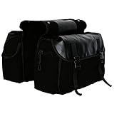 Perfeclan Canvas Bike Double Pannier Cargo Rack 30-40L Kapazität tragbare große Pack Rack Träger Tasche für Fahrrad Mountainbike Motorräder - Black