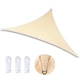 shenchia Sonnensegel, wasserdicht, 95 % UV-Blockierung, Segeltuch, Sonnenschutz, Vordach für Außenbereich, Garten, Terrasse, Hof, Party (3,6 x 3,6 x 3,6 x 3,6 m, beige)
