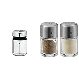 WMF Depot Universalstreuer 100ml, mit Aromadeckel, Gewürzglas grobes Streubild, Glas & Bel Gusto Salz und Pfeffer Streuer Set 2-teilig, Streuer klein, Salzstreuer mini, Cromargan E