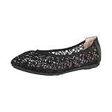 Elara Damen Ballerinas Bequeme Slip On Spitze Chunkyrayan DY005 Schwarz-40