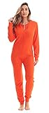 #followme Damen Thermo-Einteiler Henley Union Suit, Orange, S