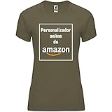 QCM Personalisierbares T-Shirt für Damen, kurze Ärmel, Sport, Direktdruck (DTG), kein Vinyldruck, direkt auf den Stoff, Militärgrün, X-Larg