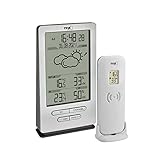 TFA Dostmann Funk Wetterstation Xena, 35.1162.54, mit Außensensor, Innen und Außentemperatur, mit Wettervorhersage, inkl Funkuhr, Luftfeuchte, zum Stellen/Hängen, silb