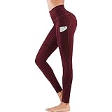 AEftrior Damen Bootcut Yogahosen Hohe Taille Flare Leggings Weites Straight Bein Sporthose Schlaghose mit Tasche für Yoga Pilates F