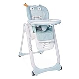 Chicco Polly2Start Baby Hochstuhl ab Geburt bis 3 Jahre (15 kg), Verstellbarer Kinderhochstuhl mit 4 Rädern, Liegefunktion und Kompakte Schließung