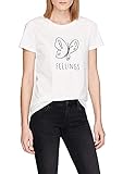 Mavi Damen Feelings Embroidery TOP T-Shirt, Weiß (Antique White 28289), S