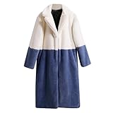 Lange Damenjacke, Bomberjacke mit Kapuze, Tweed-Mantel, für den Winter, für Damen, Gabardine, Bronze, Cardigan, (#004) Beige, XXL