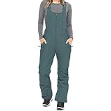 CharmShow Damen Schnee Ärmellose Overalls wasserdichte isolierte Lätzchen Overall Verstellbarer Schultergurt Schneehose mit Taschen (Gray, Large)