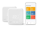 tado° Starter Kit V3+ für Fußbodenheizungen (mit 2 Smarten Thermostaten zur Steuerung von zwei Räumen), einfach selbst zu installieren, kompatibel mit Alexa, Siri & Goog