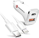 tomaxx KFZ AUTOLadekabel 18W 4A Ladegerät USB Typ C to C Forcell für Original iPhone 13, iPhone 12, iPhone 6, 7, 8, X, iPhone XS, iPhone XR, iPhone 11, iPhone 12 Pro Max Mini PLUS + Kugelschreib