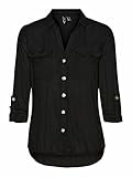 VERO MODA Damen Vmbumpy L/S Shirt Noos Top, Black, XL