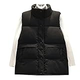 LFYYDS Damen Daunenweste Winter Warme Daunenjacke Einfarbige Ärmellose Kurzweste mit Taschen Ultraleichter Steppjacke Slim Zip Gilet Wattierte Weste Jacke Winddichte D