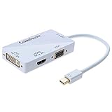 CableDeconn 3-in-1 Mini DisplayPort 1,2 V auf DVI VGA HDMI TV HDTV Adapter Konverter HDMI Full 4K X 2K Auflösung