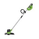 Greenworks Akku-Rasentrimmer G40LT (Li-Ion 40V 30cm Schnittbreite 7500U/min variable Drehzahlregelung automatischer Fadenvorschub Alu-Führungsholm Flowerguard ohne Akku und Ladegerät)