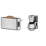 WMF Lumero Toaster Langschlitz mit Brötchenaufsatz, 2 Scheiben, XXL & Lumero Kaffeemaschine mit Thermoskanne, Filterkaffee, 8 Tassen, abnehmbarer Wassertank, Touch-Display, 800 W