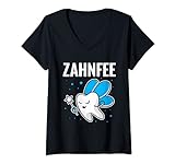 Damen Zahnfee | Karneval Fasching Party Verkleidung Kostüm Zahnfee T-Shirt mit V